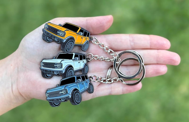 FOUR WHEEL BEAST Bronco Keychain Accessories 4 door key chain Fob Cover Cool Mods compatible with Ford Bronco 2022 2023 2024 - Image 3